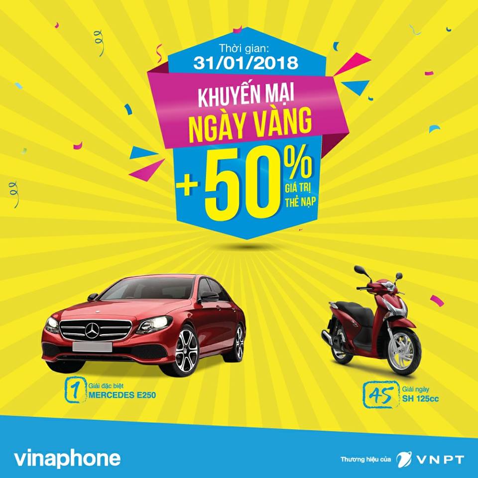 KHUYẾN MẠI NẠP THẺ NGÀY VÀNG 31/01/2018