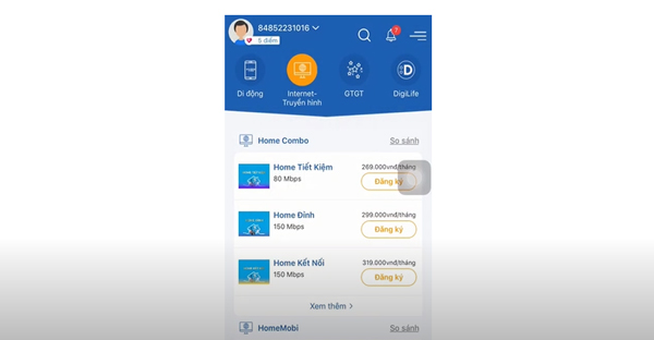 đăng ký gói myTV bước 2