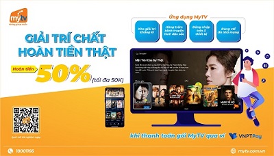 Tiêu đề trên web MyTV: KHUYẾN MẠI: “Thanh toán MyTV – Nhận ngay ưu đãi”