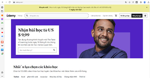Giao diện nền tảng dạy học trực tuyến Udemy