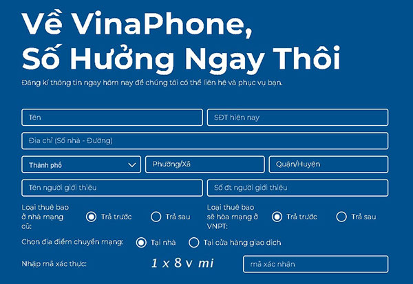 chuyển mạng giữ nguyên số sang vinaphone