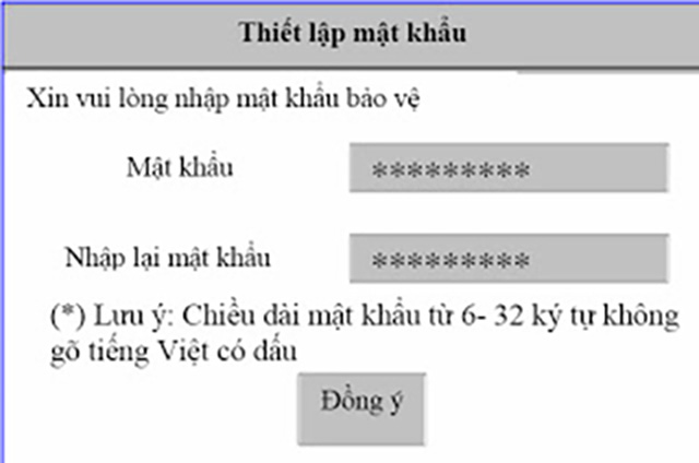 Cài đặt mật khẩu ứng dụng