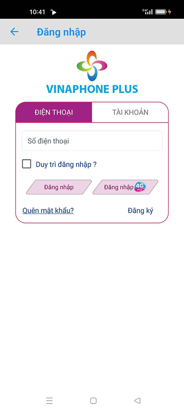 Đăng nhập app