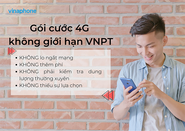Gói cước 4G không giới hạn của VNPT