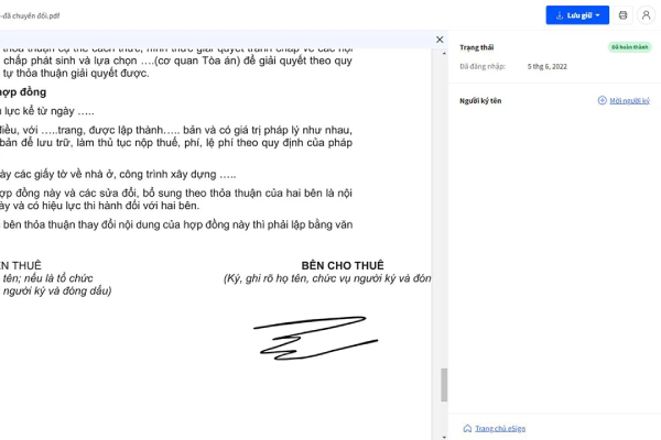HÌnh ảnh minh họa 1 văn bản đã được ký điện tử