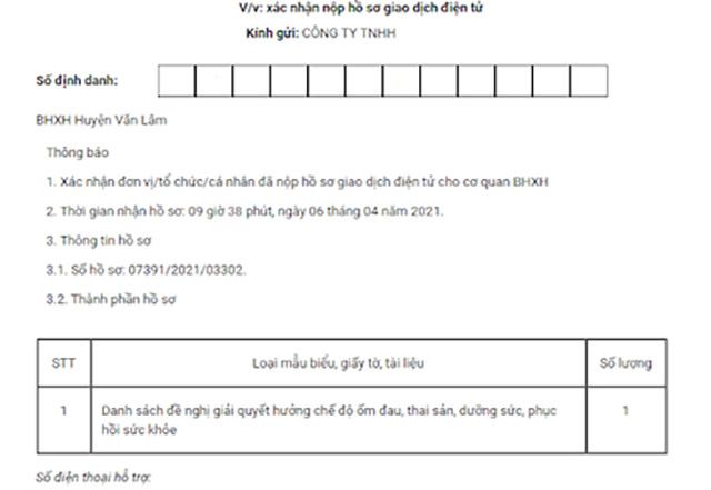 Thông báo xác nhận