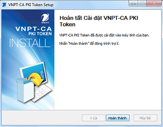 Hoàn thành cài đặt