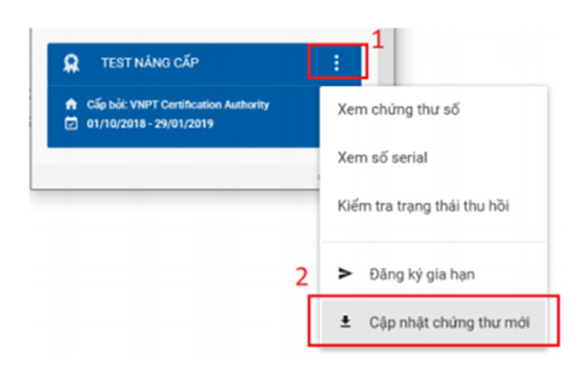 Kiểm tra trạng thái cập nhật