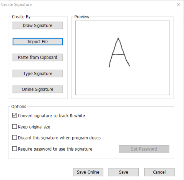 tạo chữ ký điện tử trên PDF