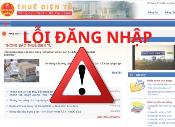 Sự cố từ trang web của tổng cục thuế