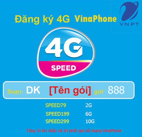 Đăng ký các gói cước SIM VinaPhone 4G Speed