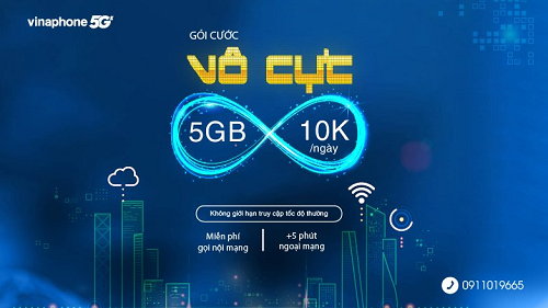 Dễ dàng đăng ký gói vô cực VinaPhone 10 ngàn đồng/ngày có 5GB xem World Cup thả ga