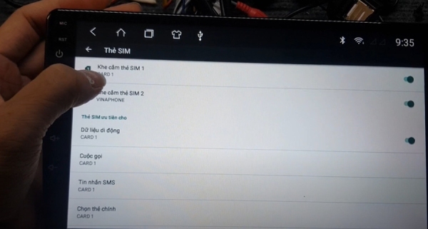Bật chế độ SIM trên màn hình