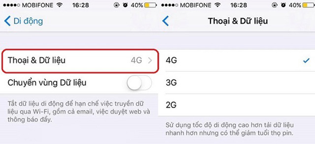 Cài đặt mạng ưu tiên trên iPhone