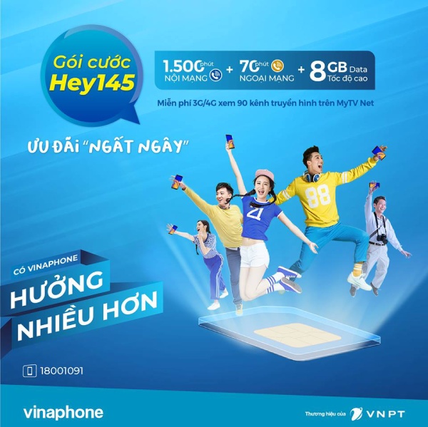 Các gói cước Hey áp dụng với SIM học sinh VinaPhone 