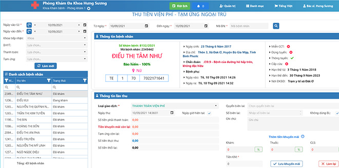Chuyển thông tin hóa đơn khám điều trị răng