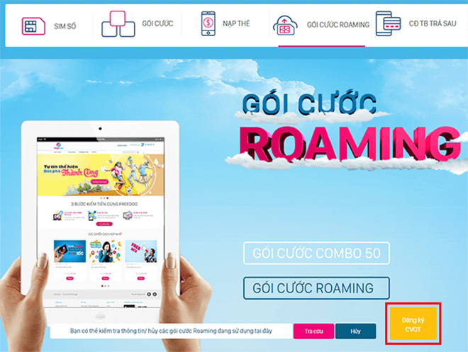 Đăng ký dịch vụ Roaming VinaPhone