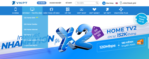 đăng ký lắp mạng qua website VNPT