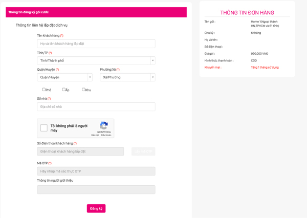 điền form thông tin