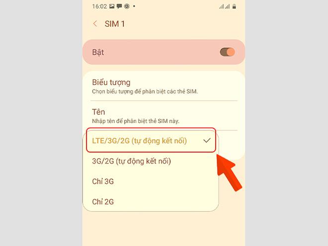 Kích hoạt 4G trên Android