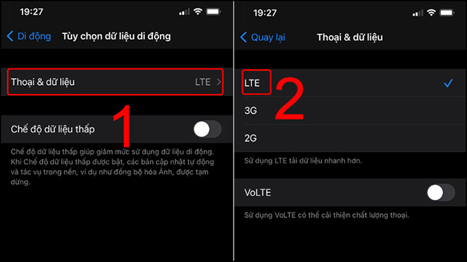 Kiểm tra 4G trong máy