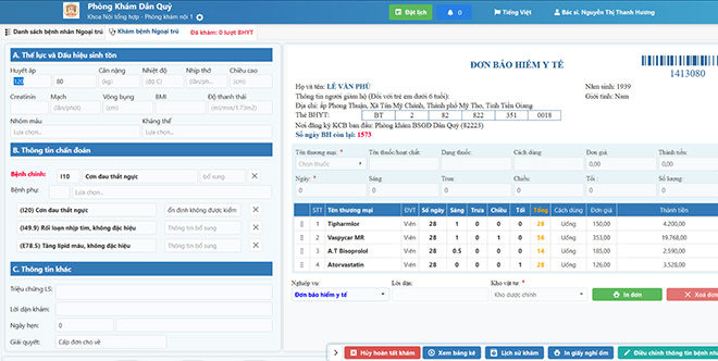 Tính năng khám bệnh trên phần mềm VNPT Home & Clinic