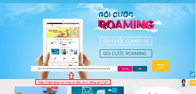 Truy cập website để tiến hành đăng ký