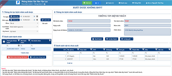 Xuất dược và hoàn tất quá trình khám chữa bệnh