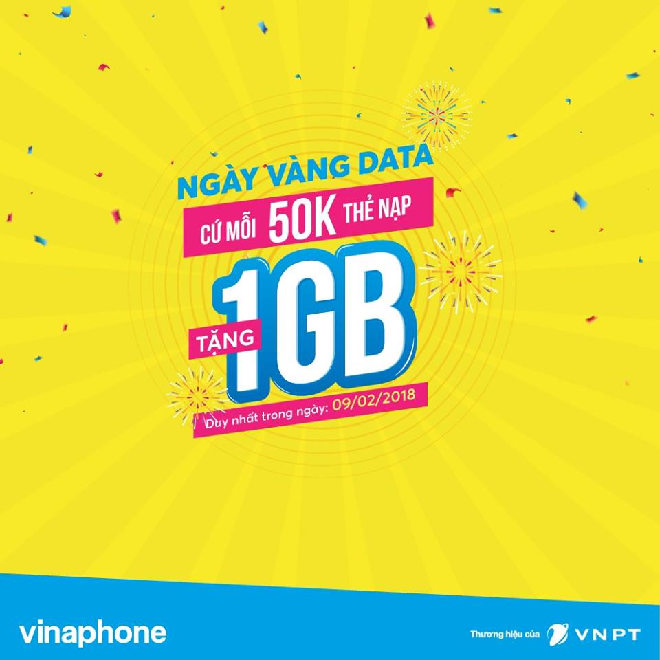 KHUYẾN MẠI NẠP THẺ NGÀY VÀNG DATA 09/02/2018