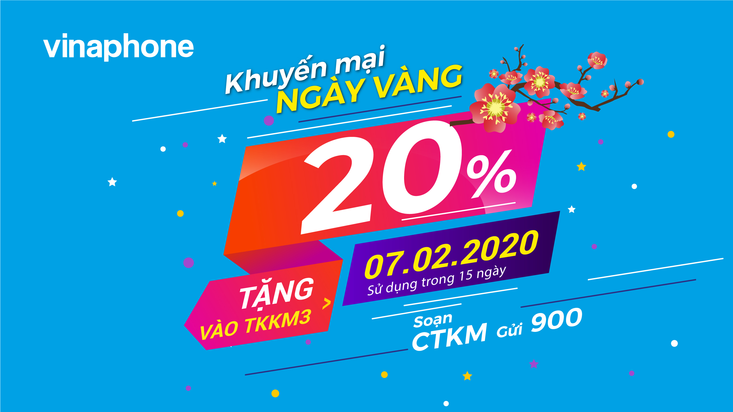 VinaPhone tặng 20% giá trị nạp cho TB trả trước trong Ngày Vàng 07/02/2020