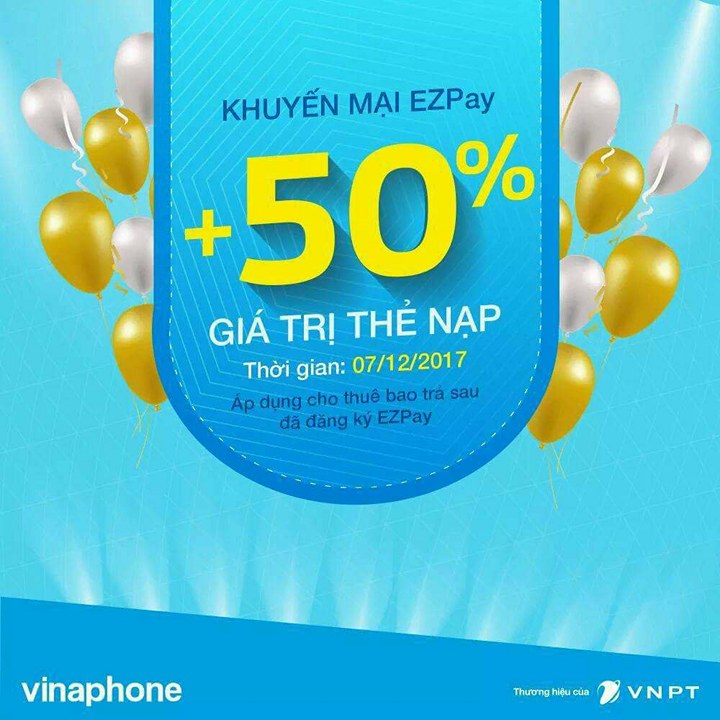KHUYẾN MẠI  NẠP THẺ VÀO TÀI KHOẢN EZPAY NGÀY 07/12/2017