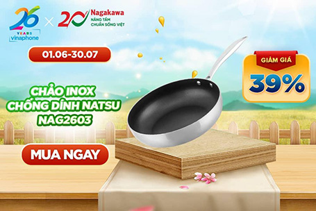 Chảo inox chống dính Nagakawa Natsu NAG2603
