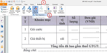Chọn chức năng Sign & Certify