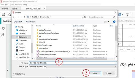 Nhập tên file và nhấn “Save” để lưu văn bản