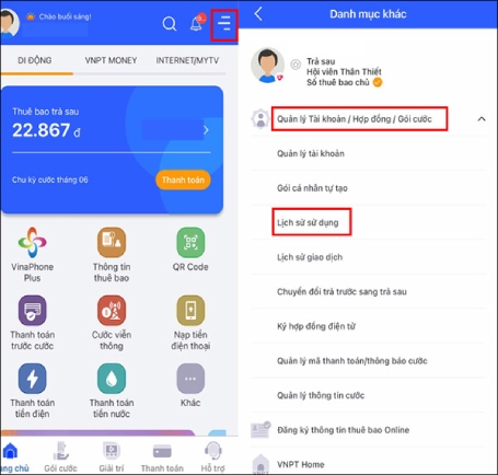 Giao diện trang chủ ứng dụng My VNPT phiên bản mới nhất