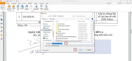 Chọn đường dẫn và lưu file văn bản đã ký