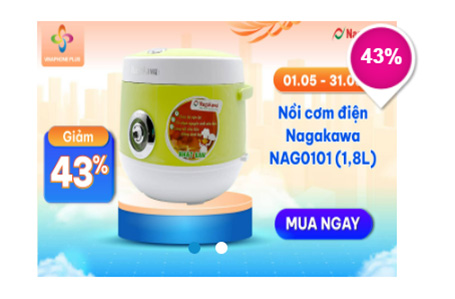 nồi cơm điện NAGAKAWA NAG0101 VÀNG