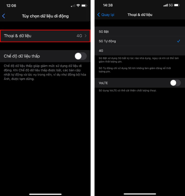 Cách kích hoạt 5G trên điện thoại iPhone