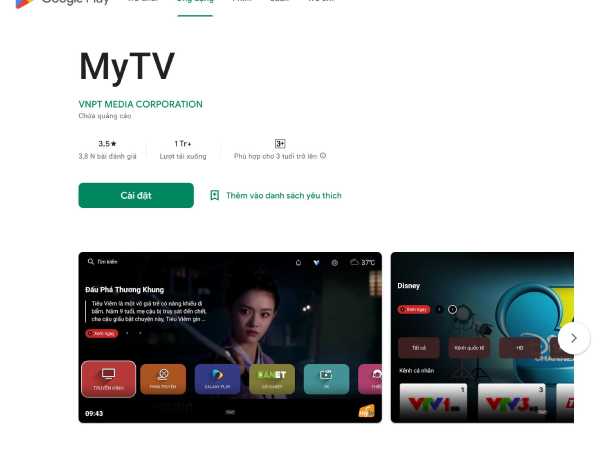 Cài đặt app MyTV cho điện thoại