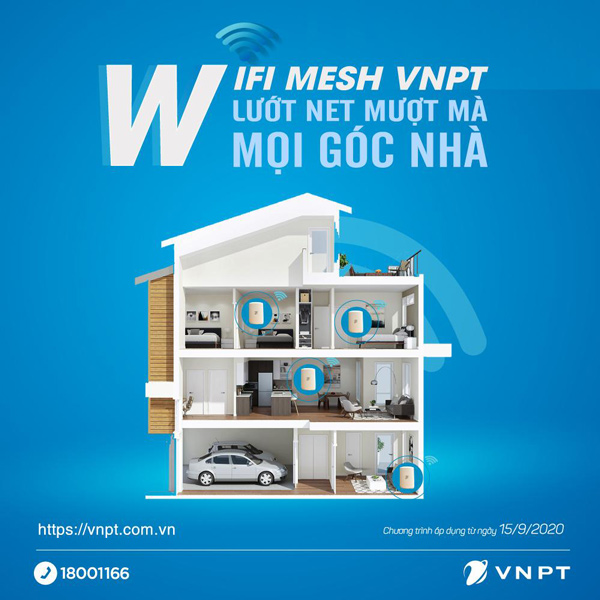 Lắp đặt Internet không dây bằng Wifi Mesh VNPT