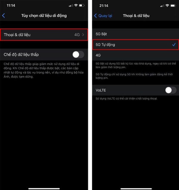 Máy có hỗ trợ mạng 5G