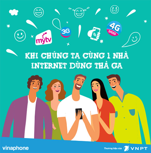 Thoải mái chia sẻ Data VinaPhone cho thuê bao khác trong cùng nhóm gói gia đình