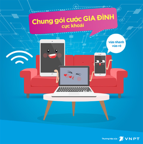 Các gói gia đình Home combo của VinaPhone cho phép chia sẻ Data trên nhiều thiết bị khác nhau Các gói gia đình Home combo của VinaPhone cho phép chia sẻ Data trên nhiều thiết bị khác nhau