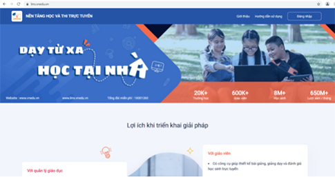 Giao diện website của phần mềm VNPT E-Learning Giao diện website của phần mềm VNPT E-Learning