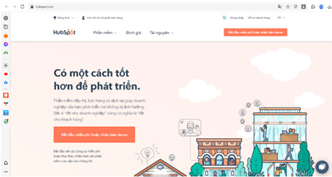 Giao diện website phần mềm học trực tuyến Hubspot