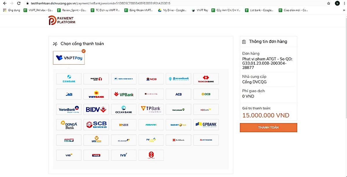 Thí điểm nộp phạt trực tuyến vi phạm giao thông tại 5 tỉnh, thành phố qua VNPT Pay