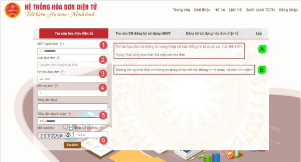 M&agrave;n h&igrave;nh hiện thị kết quả tra cứu ngay