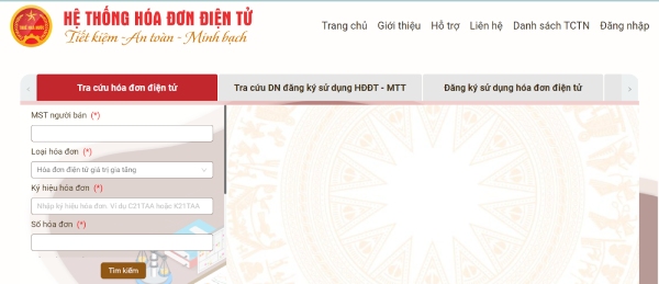 trang web ch&iacute;nh thức của Tổng cục thuế