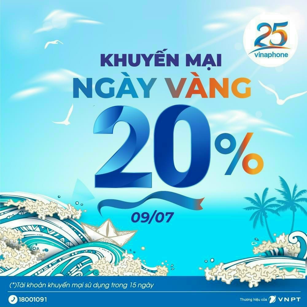 Ưu đãi 20% - Nạp thẻ ngay hôm nay!!!