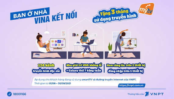 VNPT tặng miễn phí 3 tháng truyền hình, hỗ trợ khách hàng vượt qua đại dịch